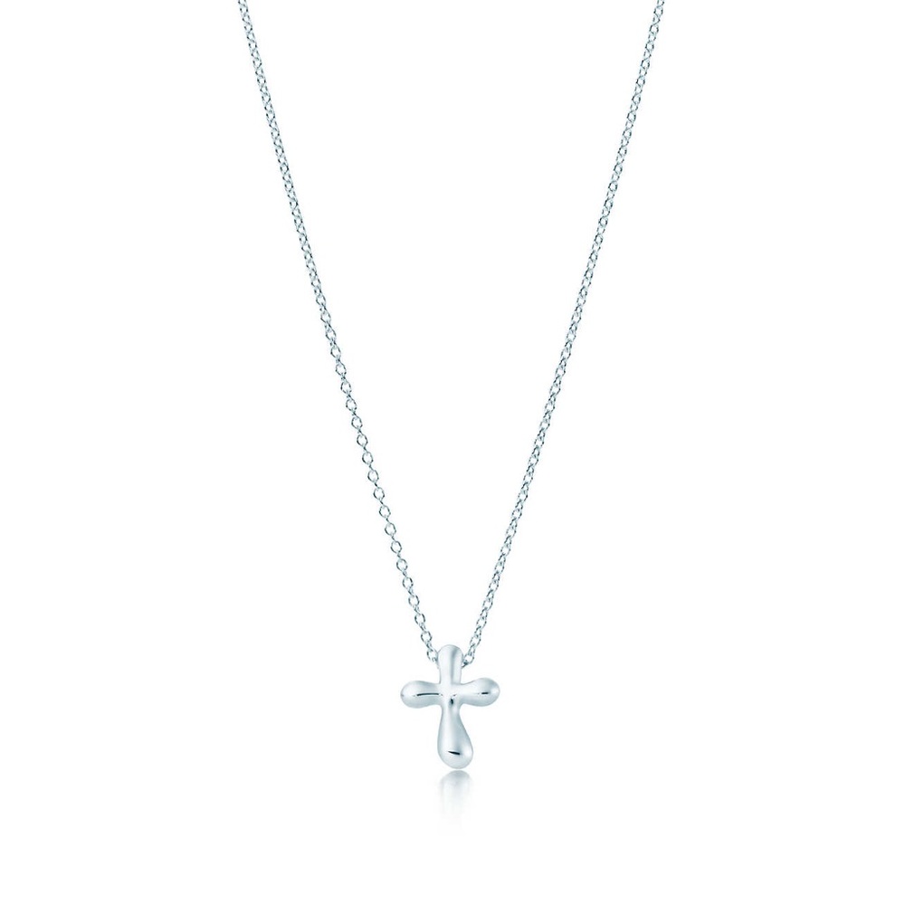 Tiffany Elsa Peretti Silver Cross Necklace